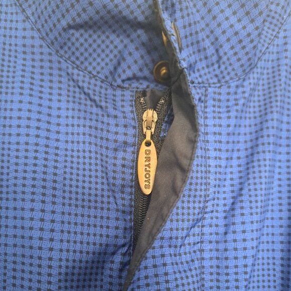 DRYJOYS by FootJoy Golf Windbreaker Jacket Blue Houndstooth pullover 1/4 zip Med - Picture 8 of 10